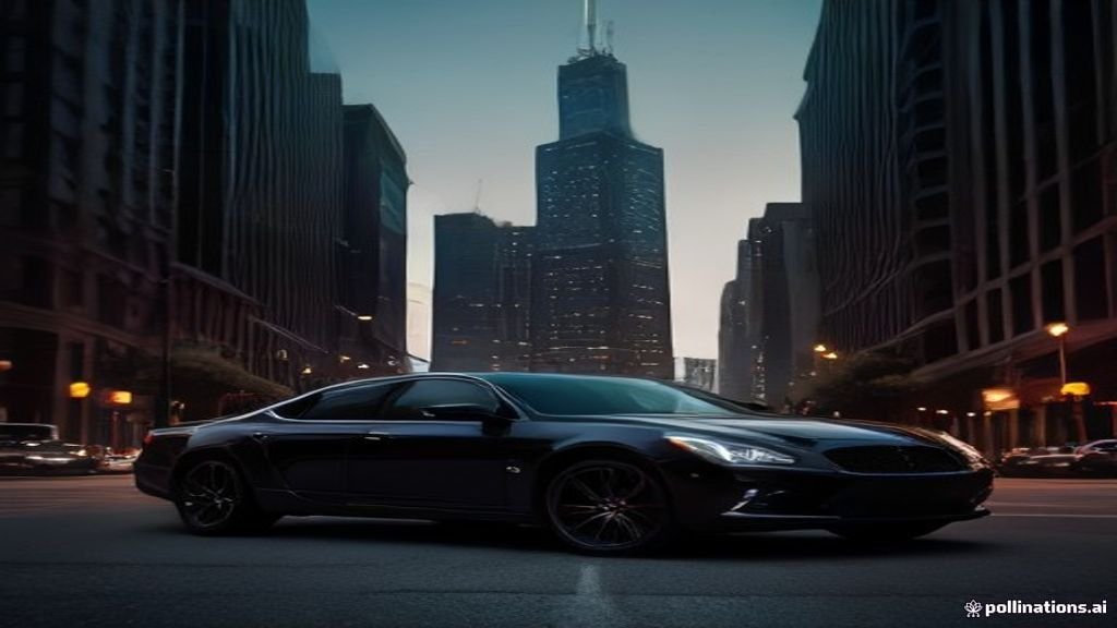Barrington to Wrigley Field Car Service - polished vehicle waiting outside a venue entrance at dusk, IQ Limousine