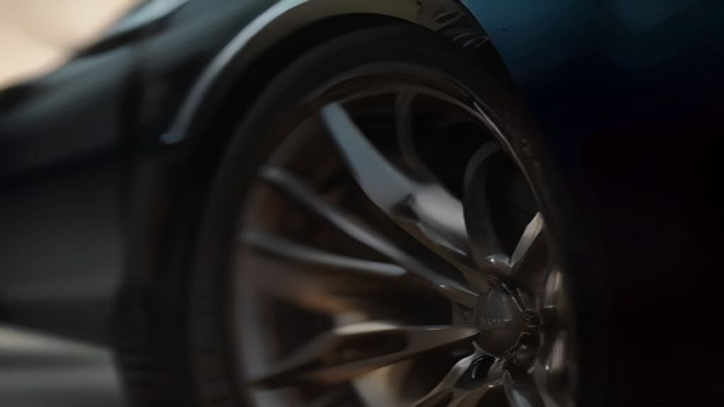 Close detail of a polished wheel and lower body panel - IQ Limousine chauffeur service, Chicago. Navigating Airport Tran