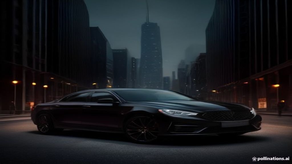 Book Chicago Chauffeur - wide street view of a black sedan with the Chicago skyline behind, IQ Limousine