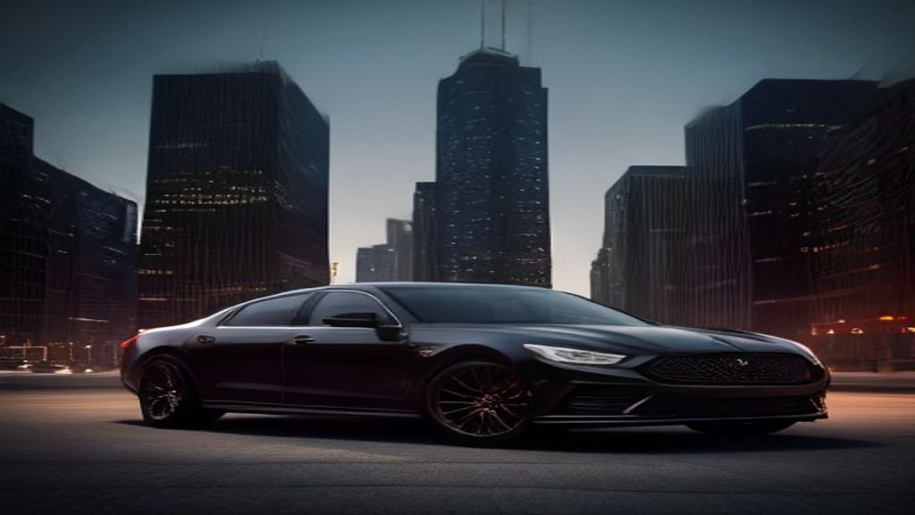 Chauffeur in a dark suit holding the rear door open - IQ Limousine chauffeur service, Chicago. Chicago Airport Meet and 