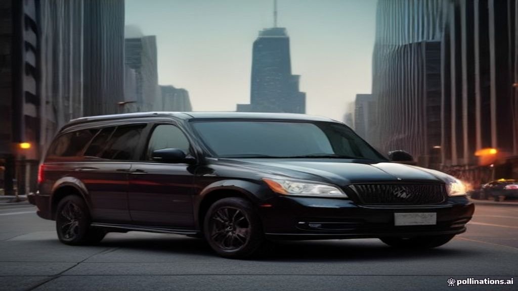 Chicago Bachelorette Party Bus - black luxury SUV at an airport arrivals kerb, early morning, IQ Limousine