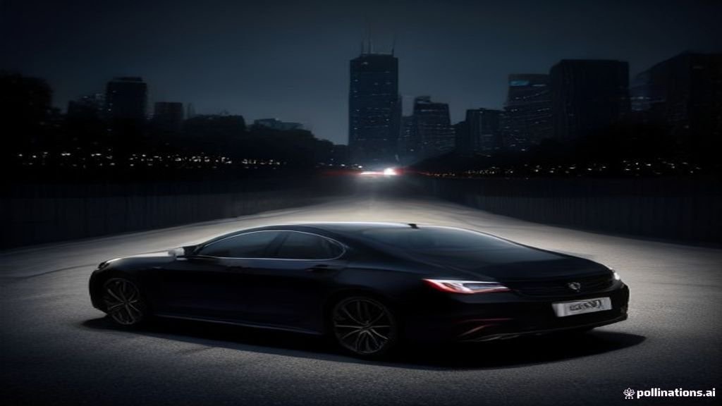 Long Term Parking - wide street view of a black sedan with the Chicago skyline behind, IQ Limousine