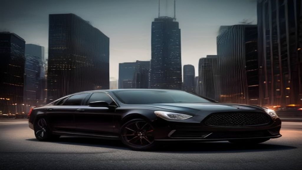 Wide street-level view at dusk - IQ Limousine chauffeur service, Chicago. Chicago Chauffeur Guide: Long Term Parking at 