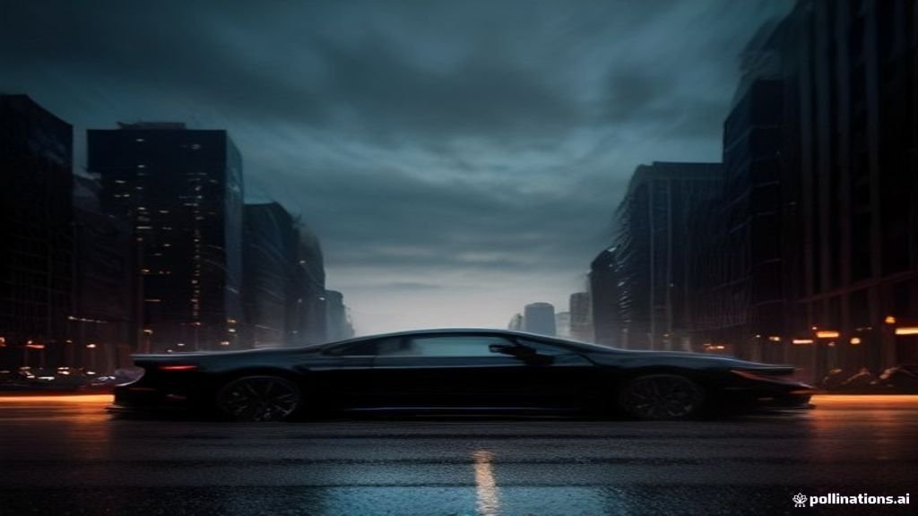 Des Plaines to Navy Pier Car Service - wide street view of a black sedan with the Chicago skyline behind, IQ Limousine