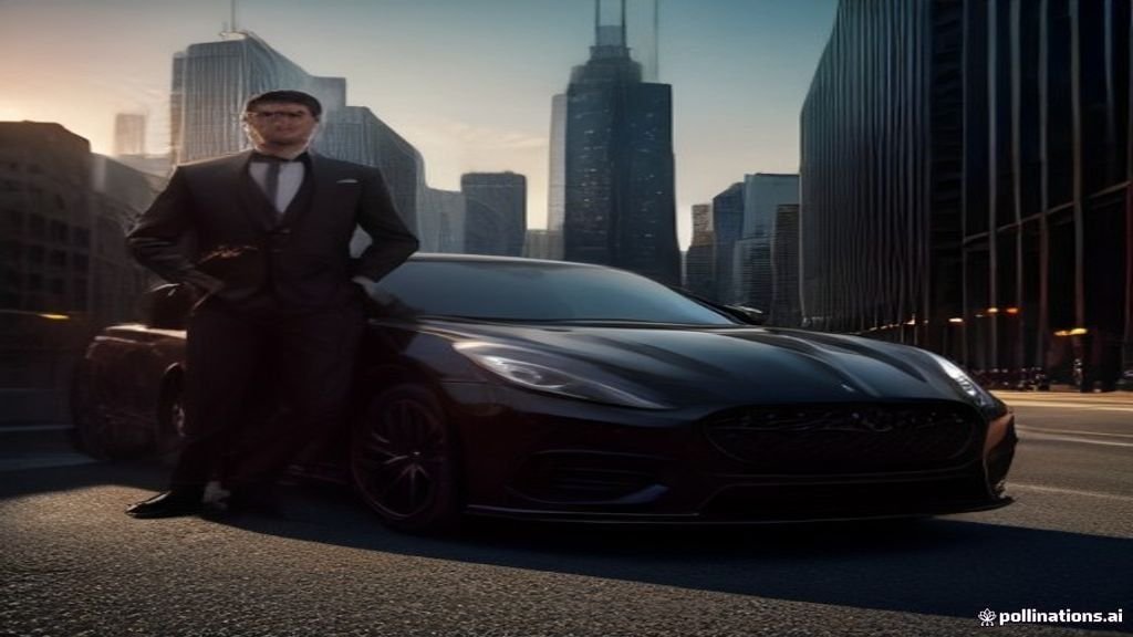 Downers Grove to United Center Car Service - wide street view of a black sedan with the Chicago skyline behind, IQ Limousine