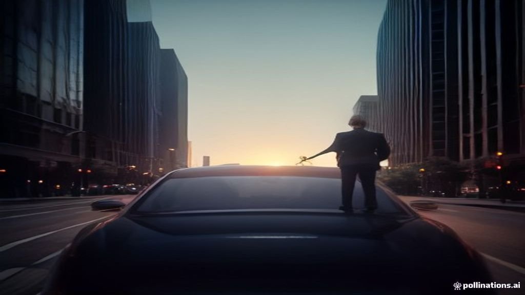 Elmhurst to Navy Pier Car Service - wide street view of a black sedan with the Chicago skyline behind, IQ Limousine
