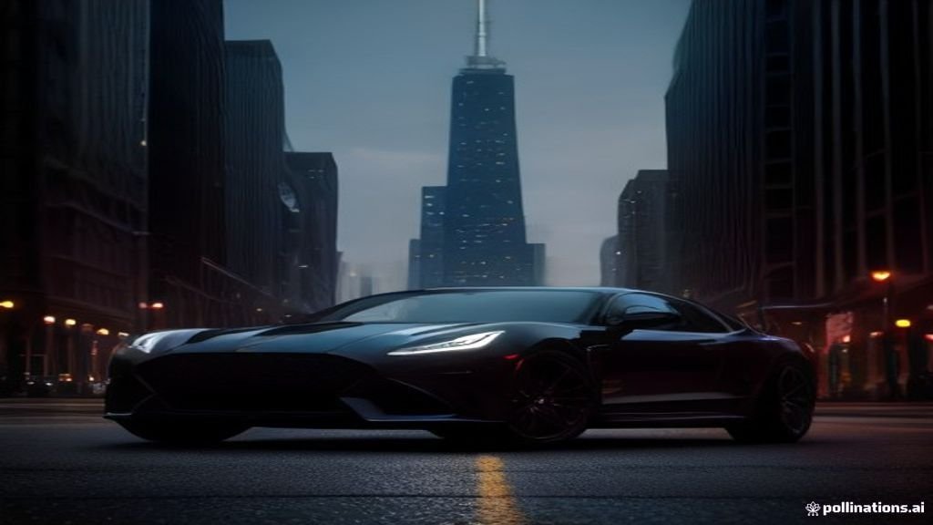 Evanston to Soldier Field Car Service - wide street view of a black sedan with the Chicago skyline behind, IQ Limousine