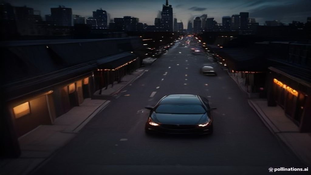 Overhead view of a car waiting outside a venue entrance at night - IQ Limousine chauffeur service, Chicago. Navigating C