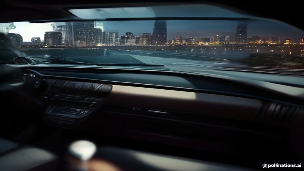 Limo Service Chicago - wide street view of a black sedan with the Chicago skyline behind, IQ Limousine