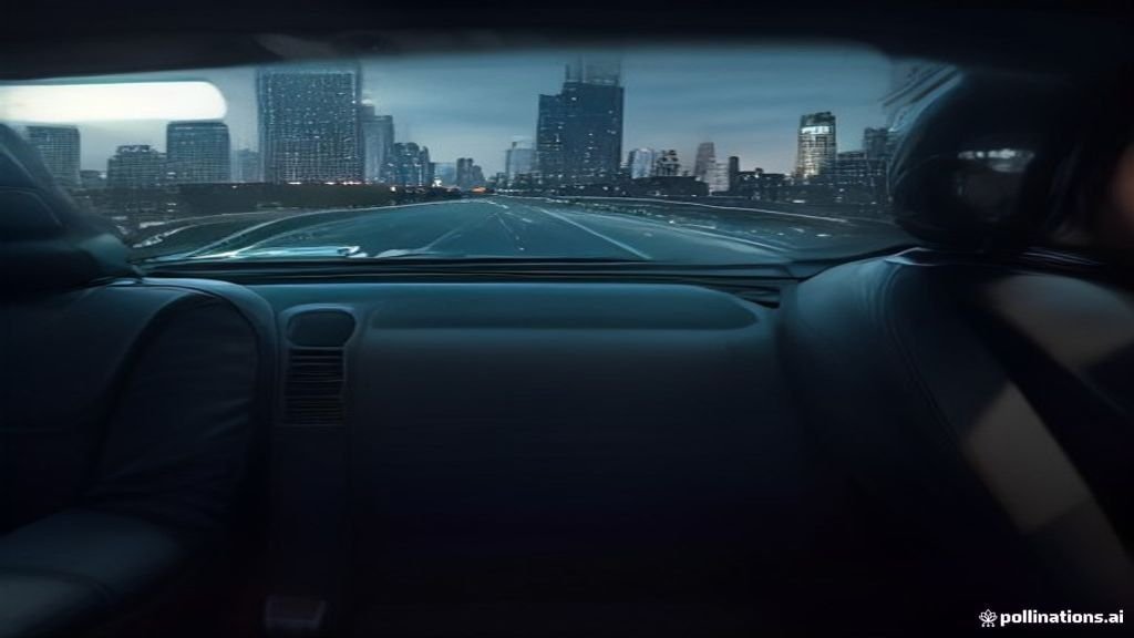 Glenview to Wrigley Field Car Service - wide street view of a black sedan with the Chicago skyline behind, IQ Limousine
