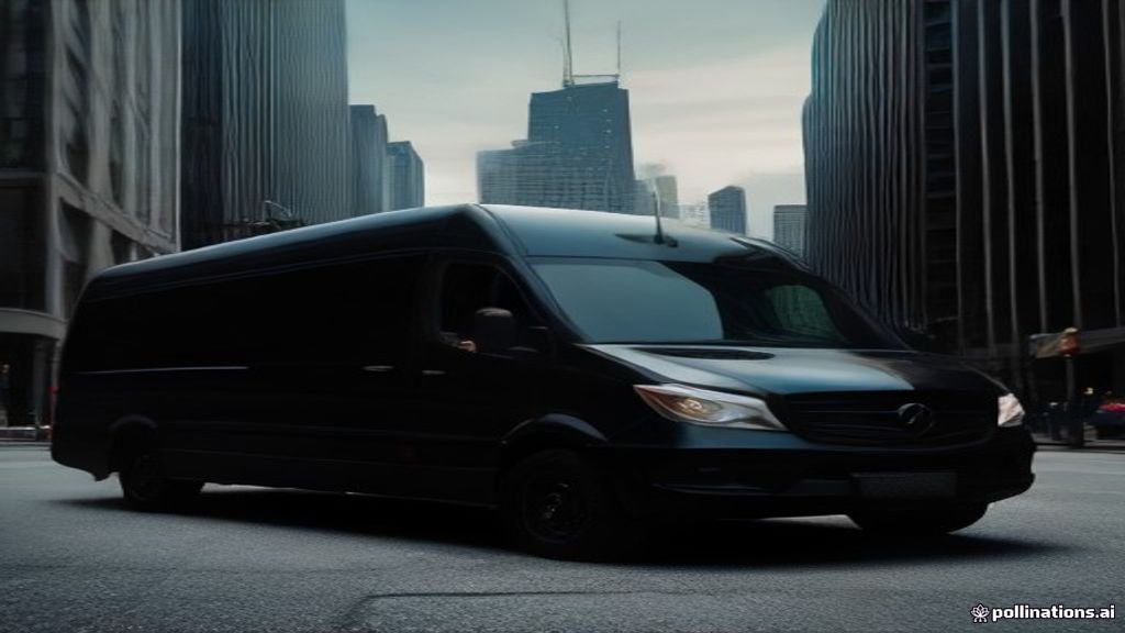 Mercedes Sprinter Events - chauffeur holding the rear door open beside a black sedan, IQ Limousine