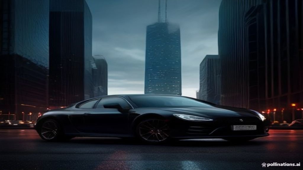 Lake Forest to Mccormick Place Car Service - wide street view of a black sedan with the Chicago skyline behind, IQ Limousine