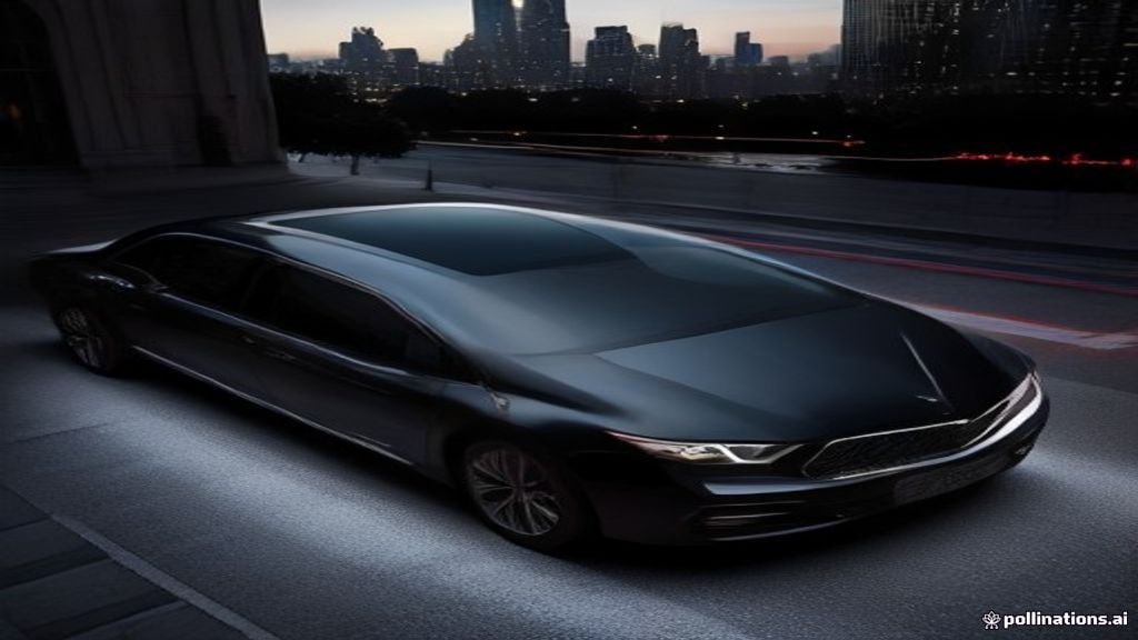 Iq Limousine - wide street view of a black sedan with the Chicago skyline behind, IQ Limousine