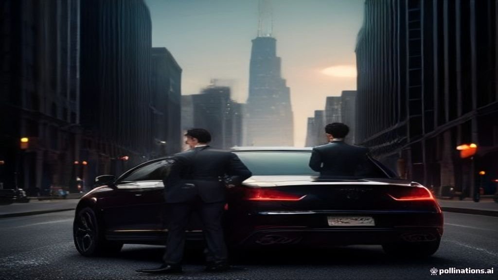 Midway Airport Car Service Des Plaines - chauffeur holding the rear door open beside a black sedan, IQ Limousine