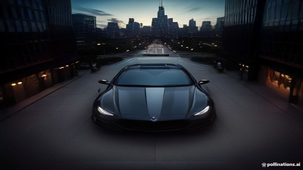Naperville to Mccormick Place Car Service - wide street view of a black sedan with the Chicago skyline behind, IQ Limousine