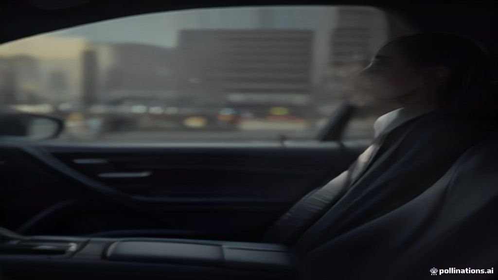 O'hare Airport Car Service Des Plaines - wide street view of a black sedan with the Chicago skyline behind, IQ Limousine