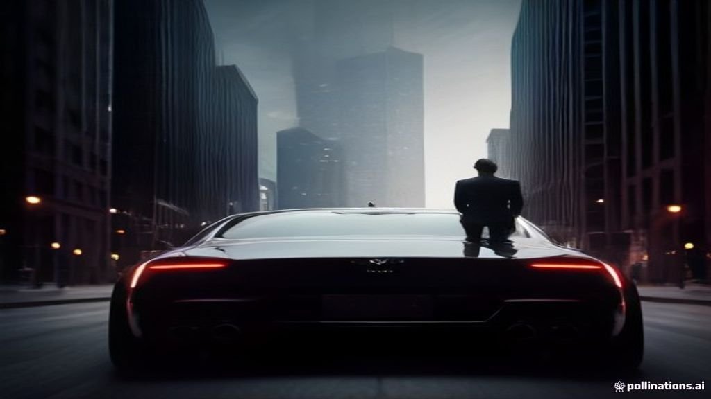 Prom Limousine Service Downers Grove - wide street view of a black sedan with the Chicago skyline behind, IQ Limousine