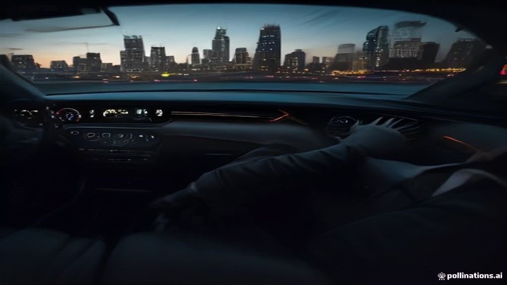 Wedding Transportation Des Plaines - wide street view of a black sedan with the Chicago skyline behind, IQ Limousine